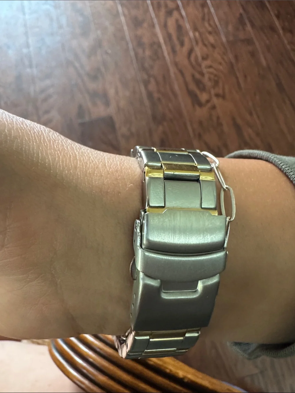 Armitron Gold Tone Two-Tone Analog-Digital Bracelet Watch
